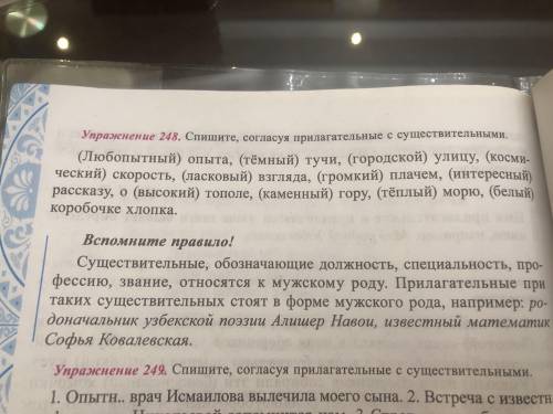 Нужно определить число род падеж и ещё согласовать прилагательное с существительными заранее и