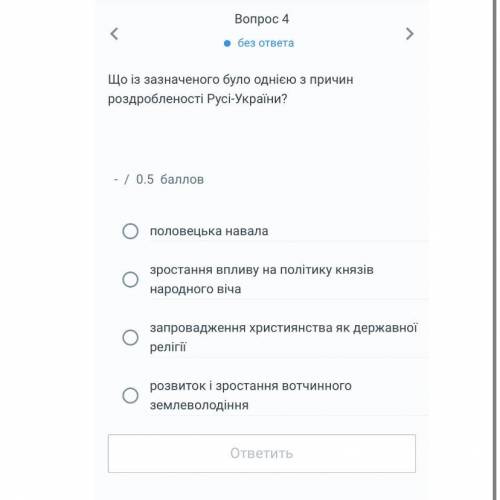 Що із зазначеного було рднією з причин родробленості Русі-України