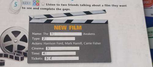 Listen to two friends talking about a film they want to see and complete the gaps