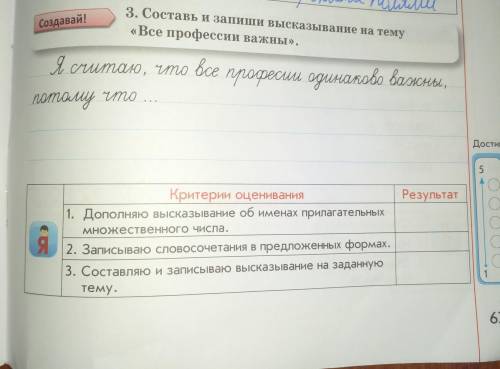 Составь и запиши высказывания на тему все профессии важны