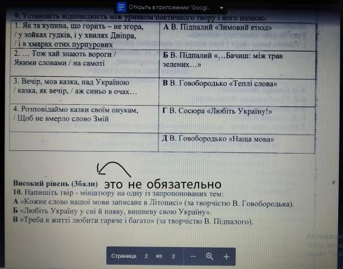 Контрольна робота номер 3 з теми Світ української поезії (В.Сосюра,В.Голобородько,В.Підпалий). Їх с