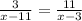 \frac{3}{x - 11} = \frac{11}{x - 3}