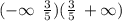 ( - \infty \: \: \frac{3}{5} )( \frac{3}{5} \: + \infty )