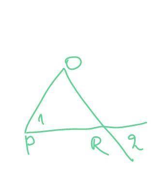 Треугольник POR равнобедренный с основанием PR. чему равен угол 1 если угол два 2 равен 42 градуса Р