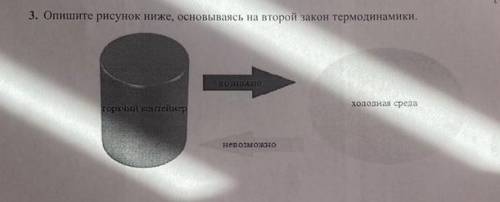 3. Опишите рисунок ниже, основываясь на второй закон термодинамики