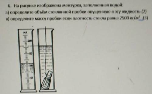 На рисунке изображена мензурка заполненная водой а) определите объем стеклянной пробирки опущенную в