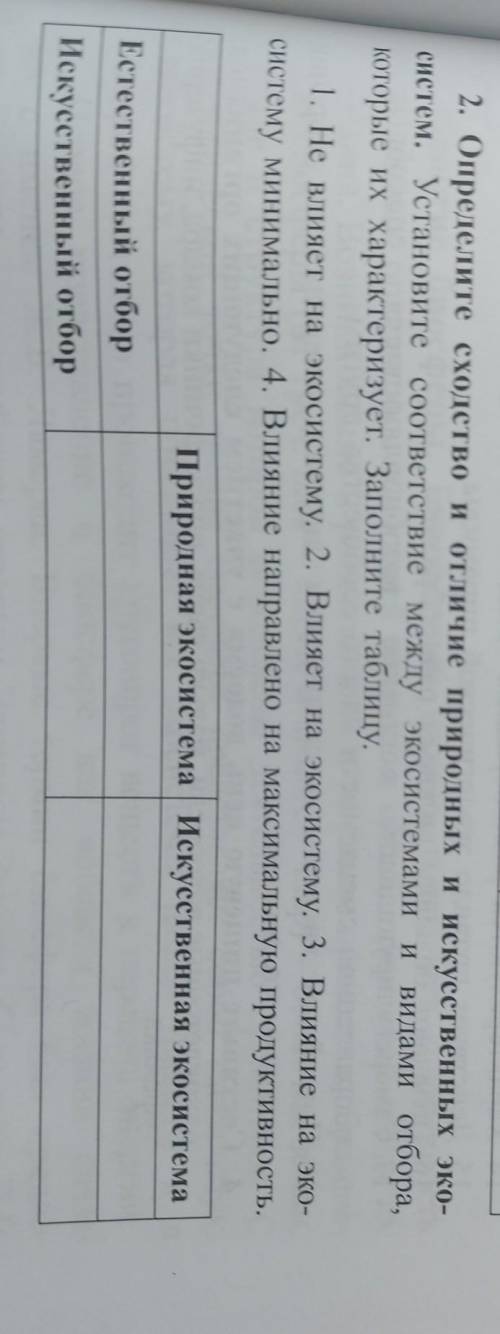 Определите вид экосистемы и сравните эти экосистемы по плану
