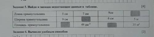 СОЧ ПО МАТЕШЕ Найди и запиши недостающие данные в таблице ПРЯМОУГОЛЬНИК ШИРИНА ДЛИНА ПЛОЩАДЬ