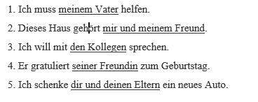 Ergänzen Sie die Personalpronomen im Dativ. Необходимо заменить подчёркнутые существительные/словосо