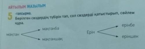 Берілген сөздердің түбірін тап, сол сөздерді қатыстырып, сөйлем құра. мақтанба ерінбе мақтан Ерін ма