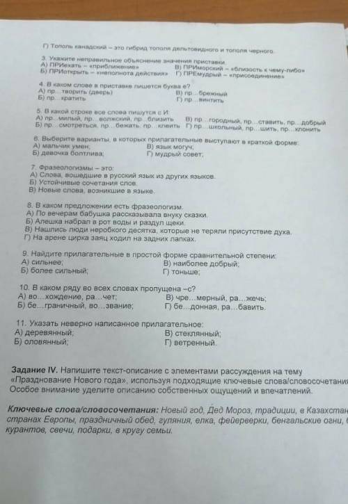 СОЧ по русскому языку 6 класс 2 четверт