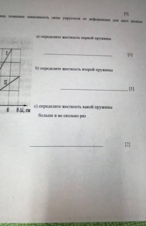 7.На графиках показана зависимость силы упругости от деформации для двух разных пружин. с) определит