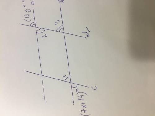 17. Если прямые диа параллельны, и прямые с и d параллельны, а х = 6 То чему равен у? (13y +4° (7x +