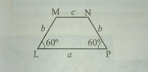 В равнобедренной трапеции LMNP, LM + NP = LP + MN. По данным рисункам найдите отношение a : c . *Ука