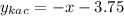 y_{kac}= - x - 3.75 \\