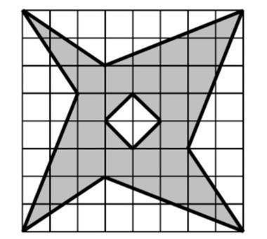 Найдите площадь закрашенной фигуры, изображенной на рисунке, если известно, что площадь одной клетки
