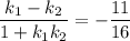 \dfrac{k_1-k_2}{1+k_1k_2}=-\dfrac{11}{16}