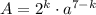 A=2^k\cdot a^{7-k}