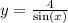 y = \frac{4}{ \sin(x) }