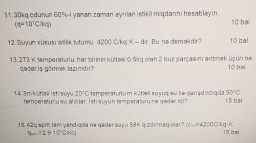 Salam.Təcili 11,13,14,15in həllini yaza bilərsiniz cavab ilə?Xahişş