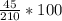 \frac{45}{210} * 100% = 21,4%