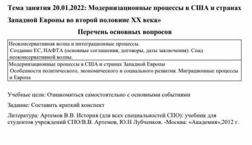 Модернизационные процессы в США и странах Западной Европы во второй половине XX века»