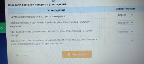 Утомление мышц при статической и динамической работе. определите верные и неверные утверждения.