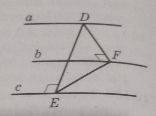 Параллельные прямые a, b и c не лежат в одной плоскости. На прямой a обозначили точку D и провели че