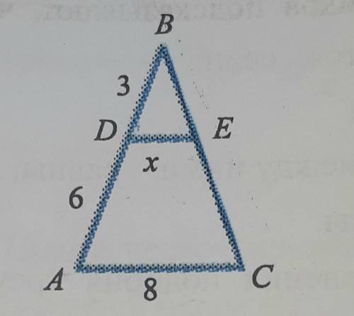 Если DE||AC, DB=3, AD=6, AC=8, тогда DE-?