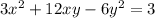 3x^2+12xy-6y^2=3