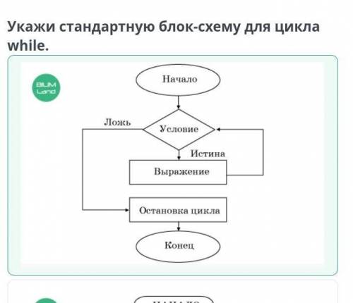 Цикл while (уайл). Урок 2 Укажи стандартную блок-схему для цикла while.