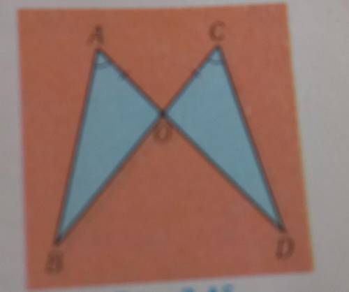 а також рівність відрізків На рис. 3.45 AO = co, ZA = 2C. Доведіть рівність трикутників АОВ і СOD, а