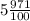 5 \frac{971}{100}