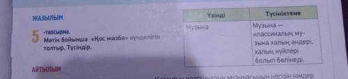 5-тапсырма. Мәтін бойынша «Қос жазба» күнделігін толтыр. Түсіндір.