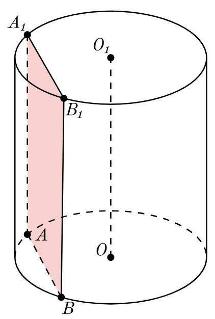 площадь сечения цилиндра плоскостью, параллельной оси цилиндра равна 201. Исходя из данных рисунка,