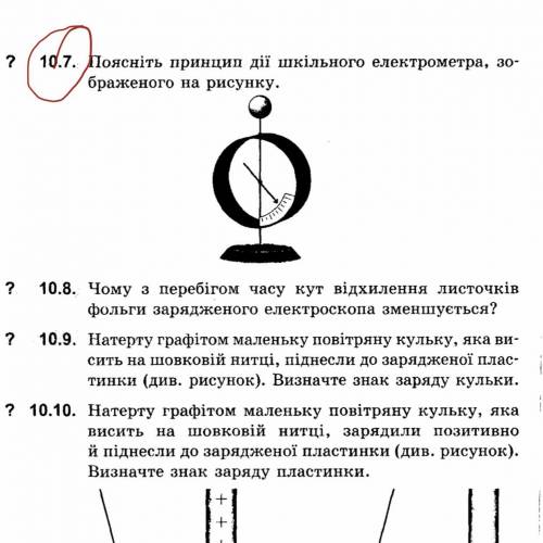 пояснiть принцип дiï шкiльного електрометра, зображенного на рисунку. кто знает