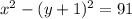 x^2 - (y+1)^2 = 91