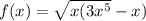 f(x) = \sqrt{x(3 {x}^{5} } - x)