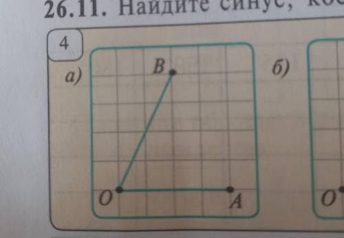 Найдите синус косинус тангенс и котангенс углов на рисунке 4