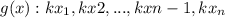 g(x) : kx_{1}, kx{2}, ..., kx{n-1}, kx_{n}