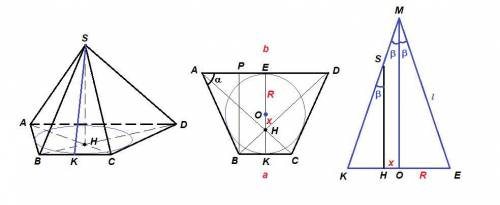 Основанием пирамиды служит равнобедренная трапеция с острым углом Эта трапеция описана около окружн