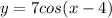 y = 7cos(x-4)