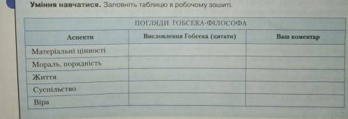 Потрібно відповісти на Питання в таблички в столбікі 1