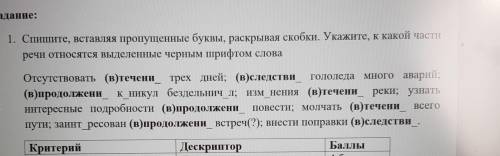 1. Спишите, вставляя пропущенные буквы, раскрывая скобки. Укажите, к какой части речи относятся выде