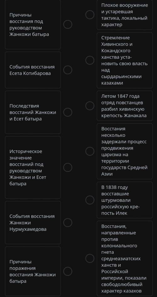 ЗАДАНИЕ №2 ТЕКСТ ЗАДАНИЯ Установите соответствие между историческими событиями и их описанием:Количе