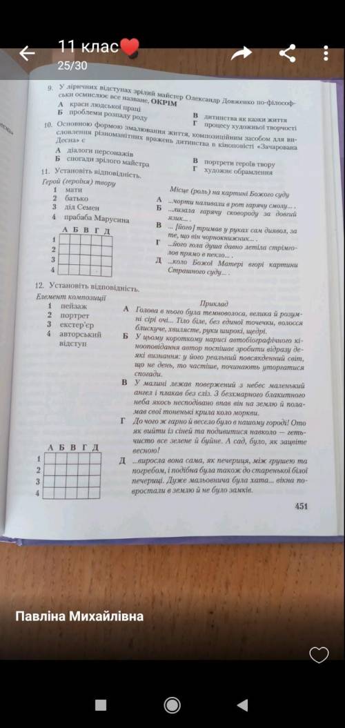 очень нужно, 11 клас тесты зачарована денсна