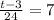 \frac{t-3}{24} =7