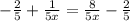 - \frac{2}{5} + \frac{1}{5x} = \frac{8}{5x} - \frac{2}{5}