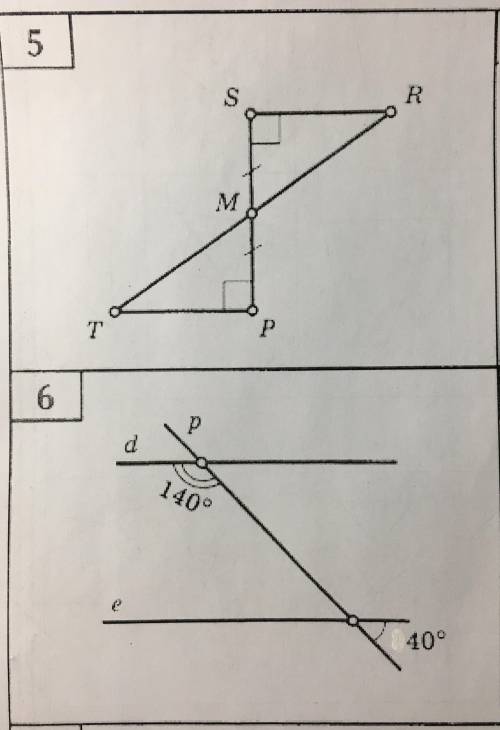 Номера 6 и 5 найти параллельные прямые и доказать их параллельность