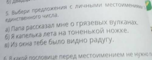 5. Выбери предложения с личными местоимениями 1-го лица единственного числа, Rлканах